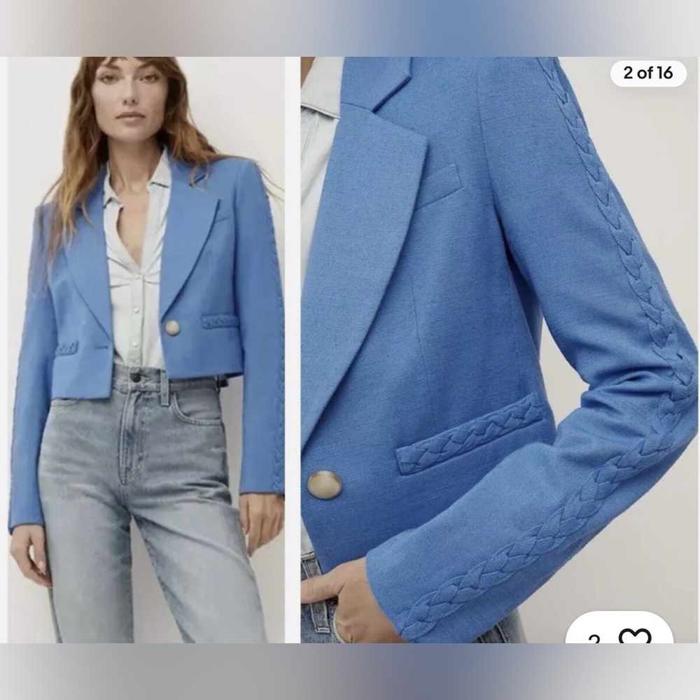 Veronica Beard Blue Cropped Jacket - image 7